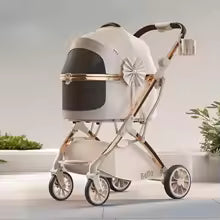 foldable pet stroller small dogs cats lightweight 4 wheel dog walker carrier UK Happy Furry