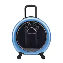 transparent PC rolling pet trolley case cat carrier airline approved travel UK Happy Furry