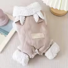 Cozy Thicken Four Legged Dog Clothes Warm Fur Collar Dog Jacket Coat Plush Dog Jumpsuit Winter Season