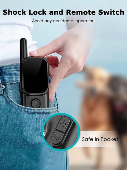 Remote Dog Training Collar Beep Vibration Dual Channel 1000ft IP67 Waterproof Rechargeable LCD Display Adjustable Pet Supplies