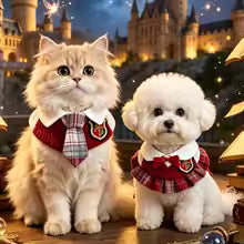 stylish pet plaid collar scarf preppy bow tie accessory small medium large dogs UK Happy Furry