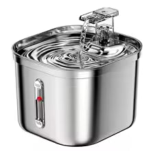 2.2L stainless steel pet water fountain filter motion sensor pump dispenser UK Happy Furry