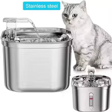 2.2L pet water fountain stainless steel filter motion sensor drinking UK Happy Furry