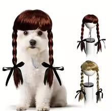 double braided pet wig hat washable cosplay headwear party costume UK Happy Furry