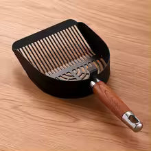 Stainless Steel Cat Litter Scoop Deep Shovel Sturdy Mesh Pet Waste Shovel Long Handle Comfortable Grip Cat Poop Sifting Tool