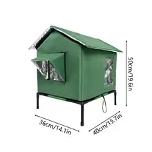 All-Weather Outdoor Cat House Insulated Winter Warm Shelter With Waterproof Elevated Base For Feral Stray Cats And Small Dogs