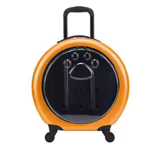 New Transparent PC Pet Trolley Case Reinforced Portable Cat Carrier Rolling Travel Bag Dog Airline Approved Crate