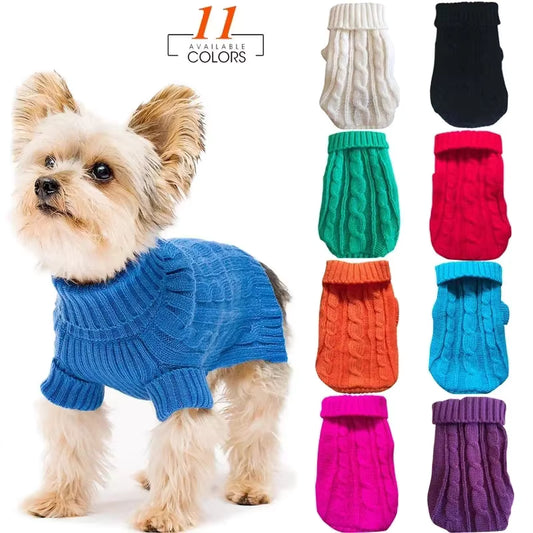 dog winter clothes knitted pet sweater small medium chihuahua yorkshire puppy UK Happy Furry