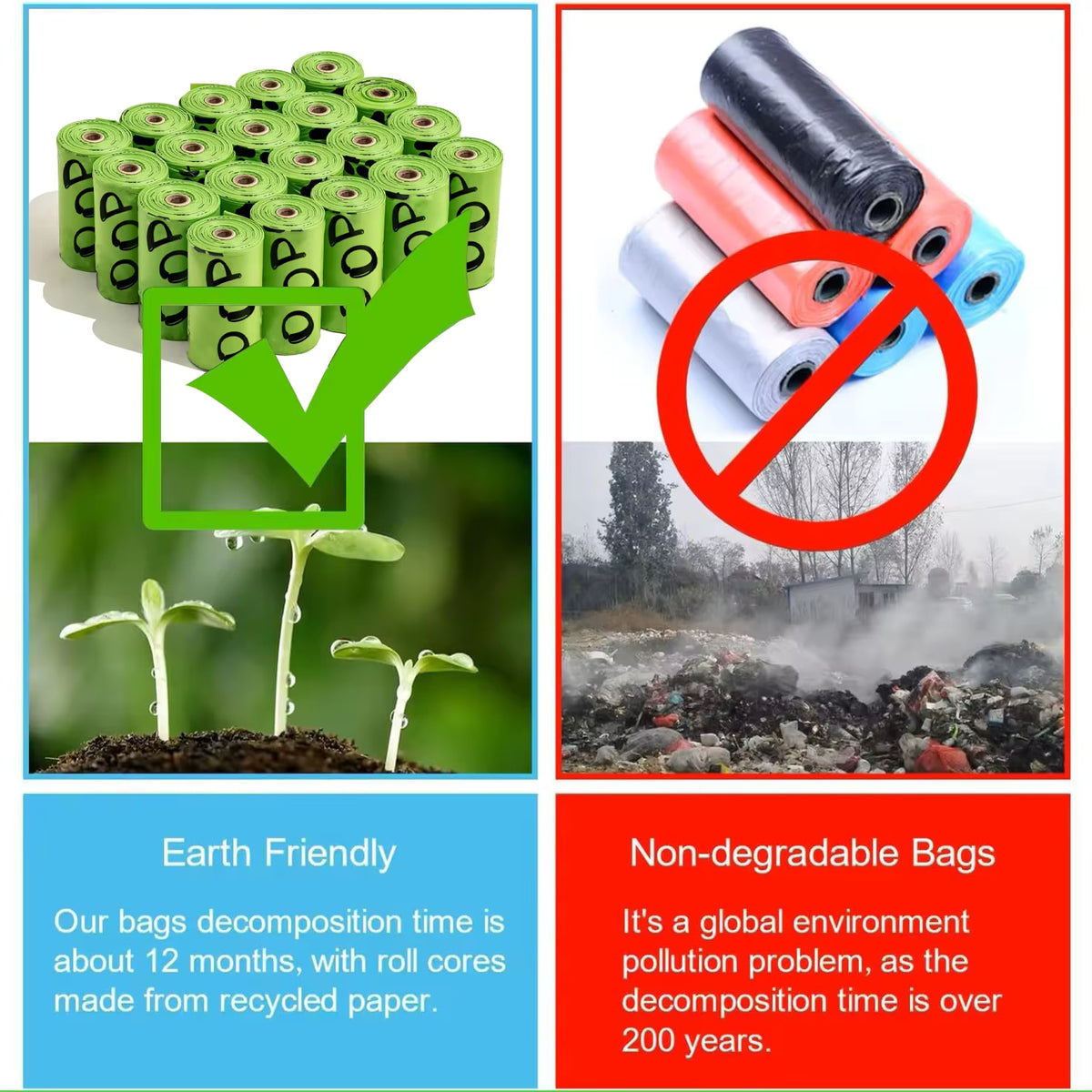 premium EPI biodegradable lavender scented dog poop bags leakproof dispenser UK Happy Furry