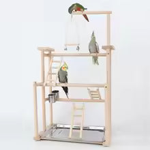 parrot game rack training station climbing swing ladder bird exercise UK Happy Furry