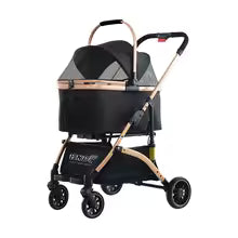 Detachable Basket Pet Stroller Universal for Dogs & Cats Large Space Comfortable Dog Cart Easy Folding Pet Carrier