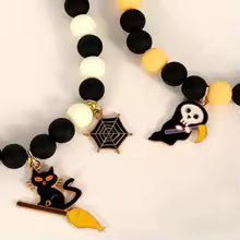Halloween Cat Collar Pearl Necklace Cute Pumpkin Pet Jewelry Bell Pendant Kitten Costume Accessories Fashion Party Decoration