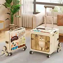 foldable lightweight pet trolley case large capacity breathable carrier cat small dog UK Happy Furry