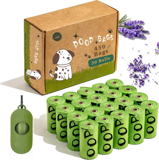 EPI biodegradable dog poop bags lavender scented extra thick leakproof dispenser UK Happy Furry