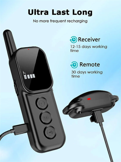 Remote Dog Training Collar Beep Vibration Dual Channel 1000ft IP67 Waterproof Rechargeable LCD Display Adjustable Pet Supplies