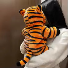 Warm Fleece Lined Hooded Dog Jacket Cute Cartoon Tiger Design for Teddy Bichon Pet Cats And Dogs Clothing Casual Style