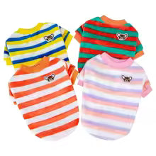 Winter Warm Flannel Dog Clothes Cute Striped Pet Sweater Soft Fleece Puppy Outfit for Small Dogs Cats Chihuahua Pomeranian