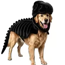 halloween dog dinosaur framework costume soft plush T-Rex 3D bone hood UK Happy Furry