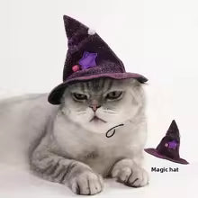 funny halloween pet witch cloak purple star costume party UK Happy Furry
