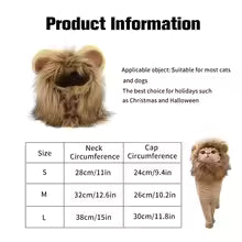 Funny Cosplay Lion Head Mask Cat Dress Up Wig Hat Pet Hat Cap Halloween Party Costume Cat Headwear Accessories Photo Props