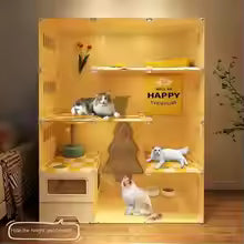 extra large cat villa transparent cage multifunctional indoor outdoor cabinet UK Happy Furry