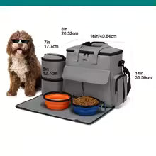 Large 6 PCS Airline Approved Dog Travel Bag Set Weekend Pet Travel Organizer with Multi-Function Pockets for Supplies