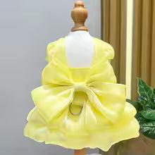 Solid Color Cat Dog Dresses with D-ring for Small Dogs Chihuahua Pomeranian Puppy Summer Pet Clothes vestidos para perritas