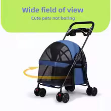 pet stroller trolley foldable separable lightweight dog cat cart UK Happy Furry