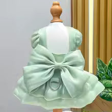 Solid Color Cat Dog Dresses with D-ring for Small Dogs Chihuahua Pomeranian Puppy Summer Pet Clothes vestidos para perritas
