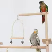 Parrot Playground Game Rack Training Station With Swing Climbing Ladder Bird Interactive Toys Pet Exercise Playing Supplies