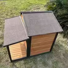 Wooden Dog Kennel Eco-Friendly Villa Style Solid Pattern Button Closure Outdoor Kennels for Dogs