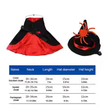 1 Set Halloween Pet Cat Witch Costume Black Cape Wizard Hat Moon Star Cloak for Small Medium Dogs Party Cosplay