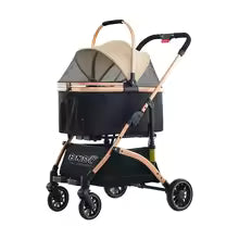 Detachable Basket Pet Stroller Universal for Dogs & Cats Large Space Comfortable Dog Cart Easy Folding Pet Carrier