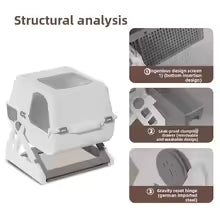 premium household semi automatic cat toilet closed oversized anti splash UK Happy Furry