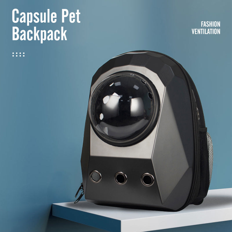 cat space capsule carrier backpack breathable pet transport bag UK Happy Furry