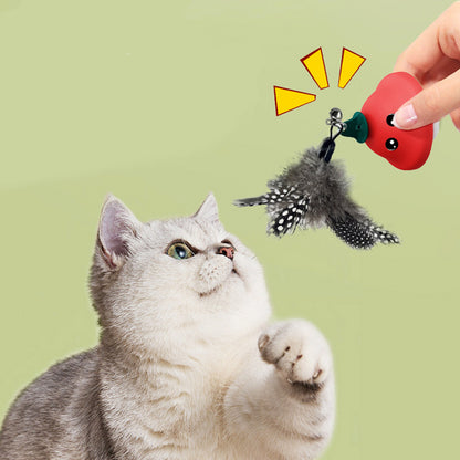 cat wand suction cup retractable teaser exercise toy indoor kittens UK Happy Furry
