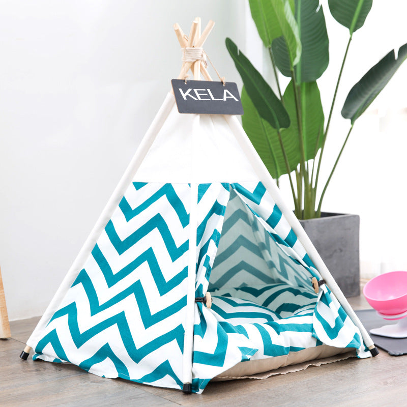tent green striped pet litter winter dog bedding UK Happy Furry