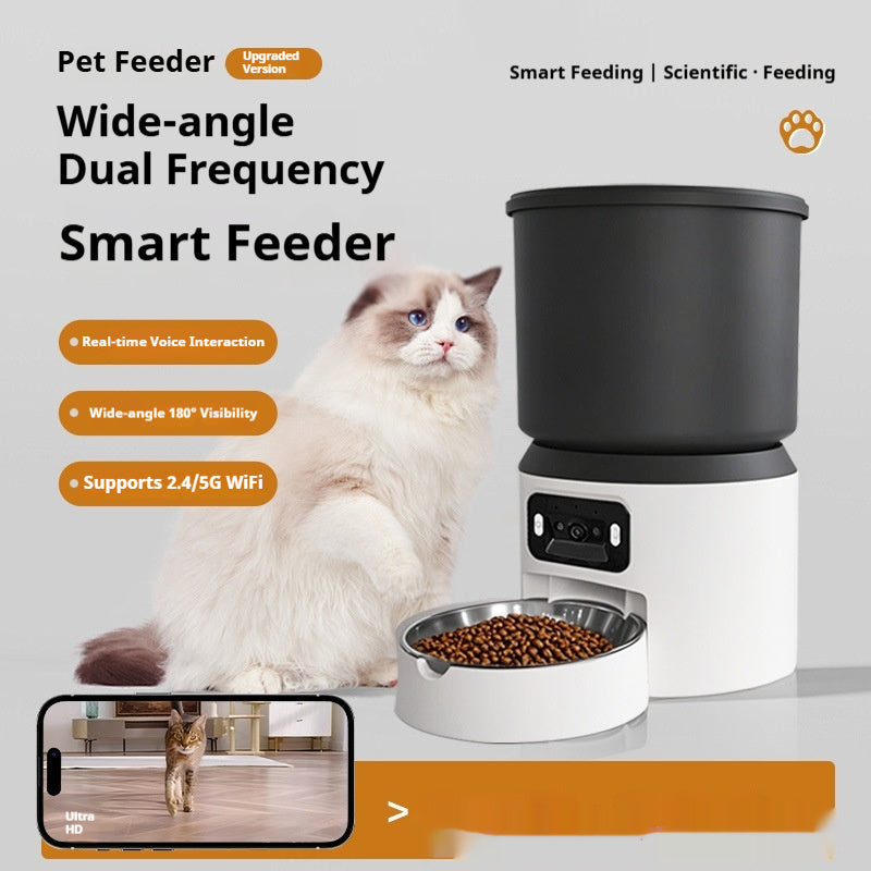 4L smart feeder pet cat dog timing remote monitoring UK Happy Furry