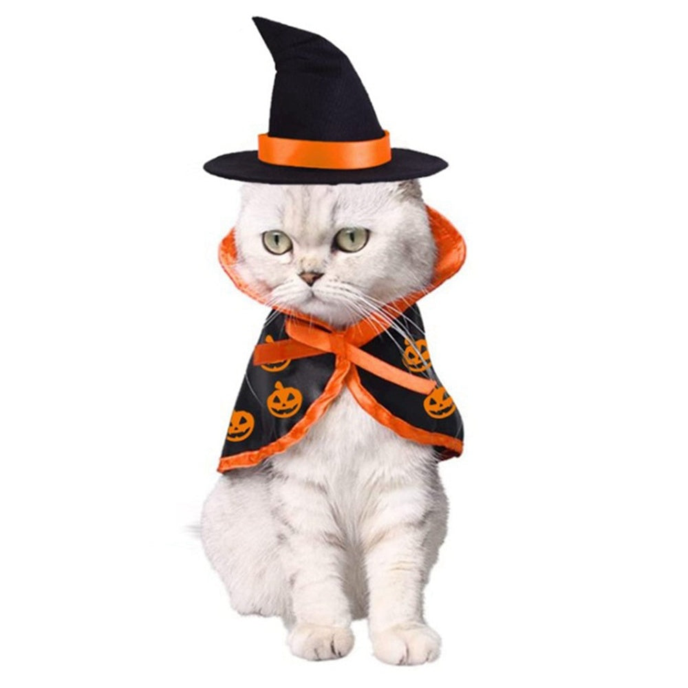 halloween pet cape hat set cute festival costume dog cat UK Happy Furry