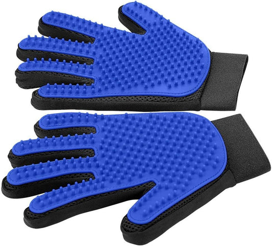 pet grooming gloves cat brush shedding hair remover mittens dogs cats UK Happy Furry