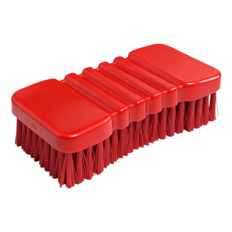 washing brush non slip handle red PET bristles bath UK Happy Furry