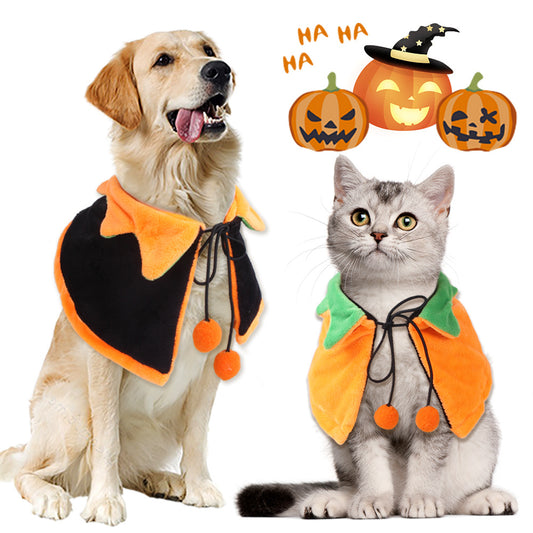 halloween pumpkin double sided dog cloak cat ornament UK Happy Furry