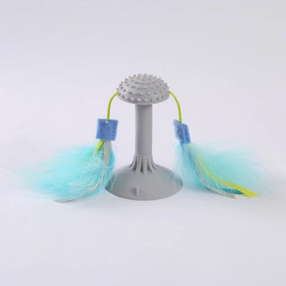 pet toys double haired prick head suction cup plastic grinding teeth cat toy wand UK Happy Furry