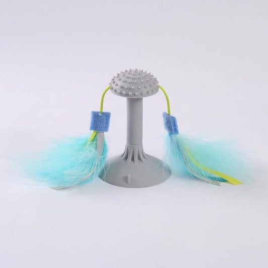 pet toys double haired prick head suction cup plastic grinding teeth cat toy wand UK Happy Furry