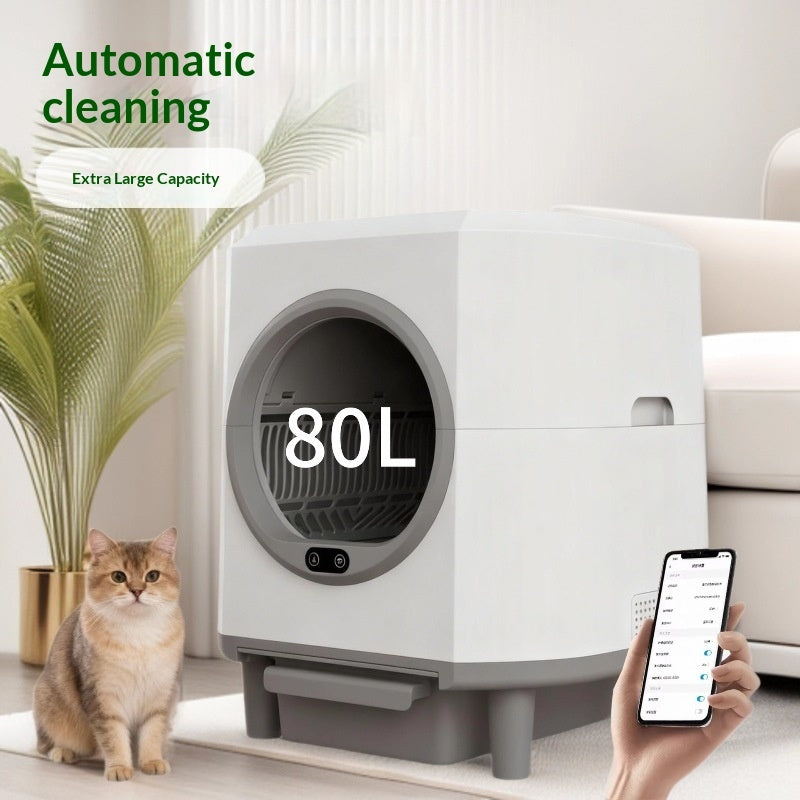 smart electric cat litter box 80L large self cleaning UK Happy Furry