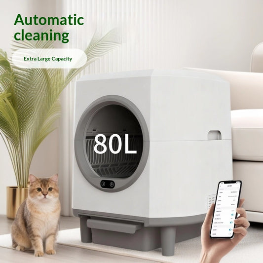 smart electric cat litter box 80L large self cleaning UK Happy Furry