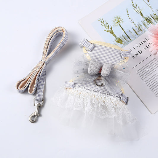 pet tie lace princess dress elegant dog cat UK Happy Furry
