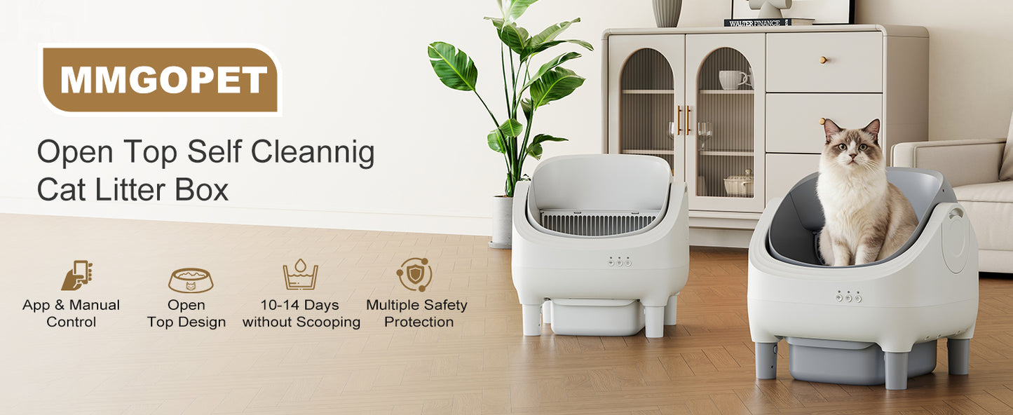 Open-top automatic cat litter box