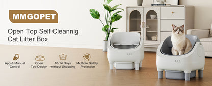 Open-top automatic cat litter box