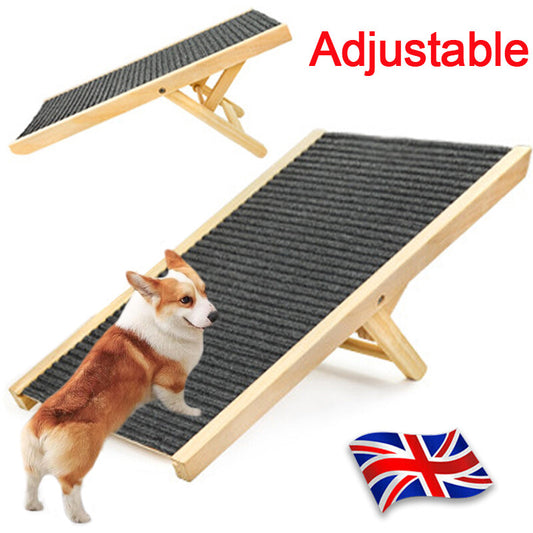 foldable non slip dog stair ramp adjustable heights car sofa bed UK Happy Furry